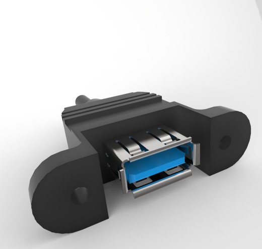 USB 母头面板安装连接器