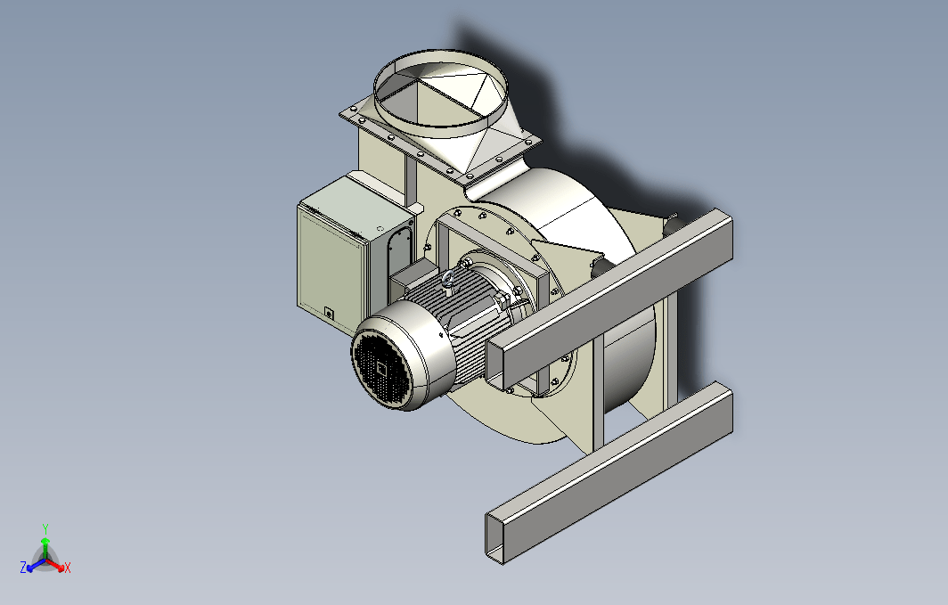 3月-高压离心通风机3D模型igs