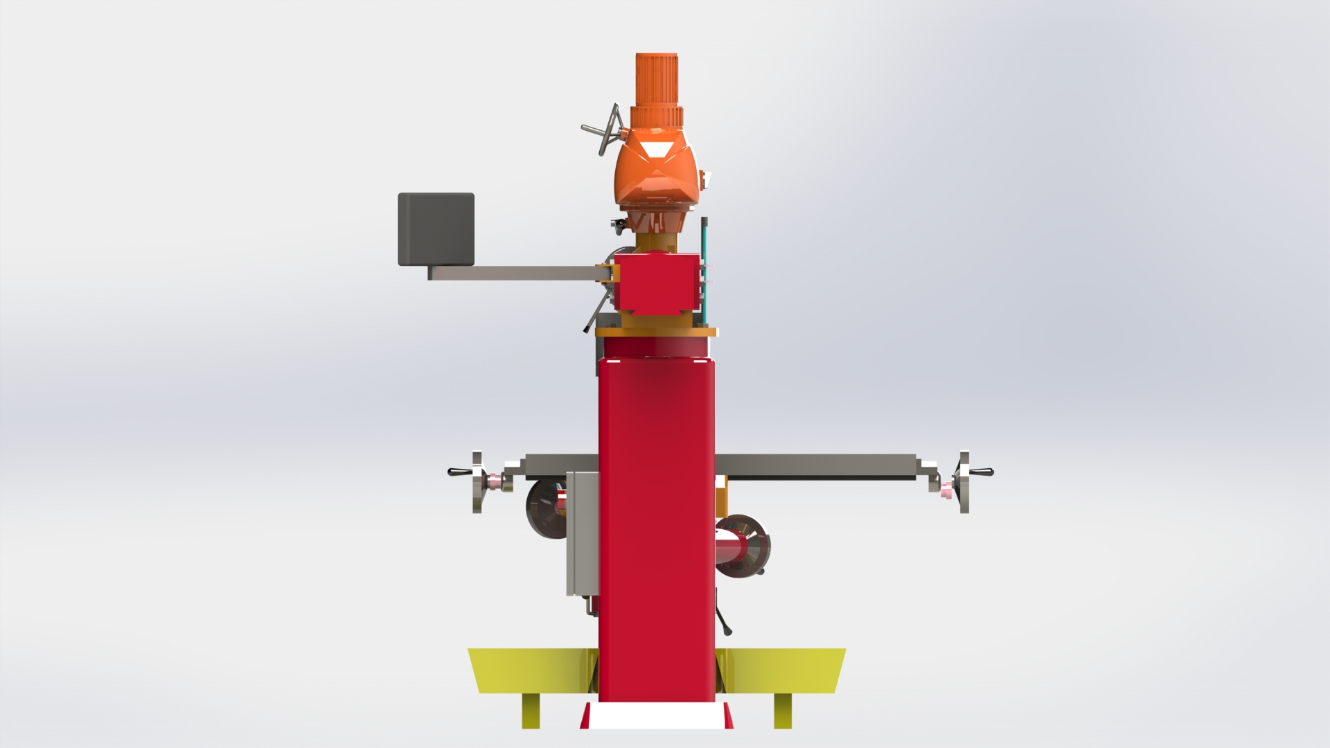 立式铣床Fresadora三维建模图纸 solidworks设计 附IGS格式