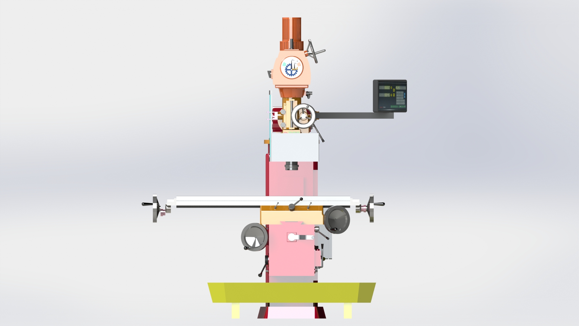 立式铣床Fresadora三维建模图纸 solidworks设计 附IGS格式