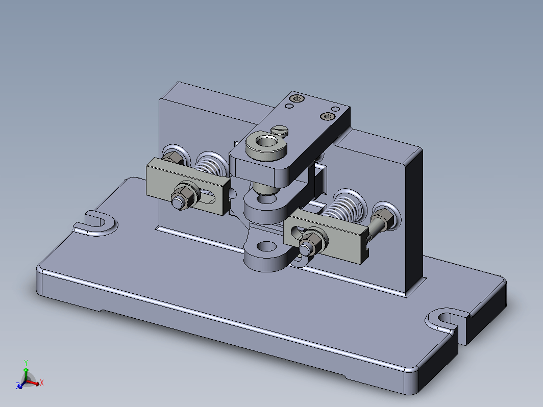操纵杆支架钻夹具装配三维SW+CAD