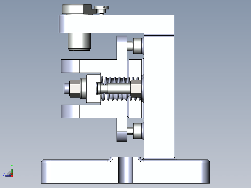 操纵杆支架钻夹具装配三维SW+CAD