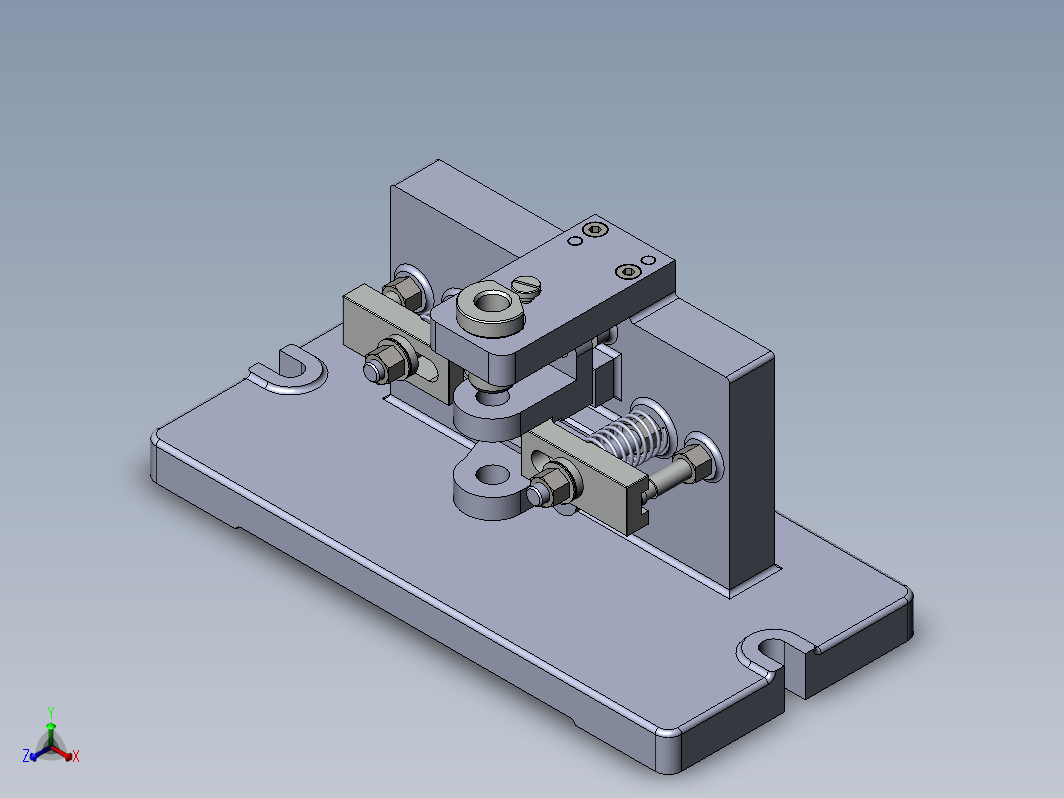 操纵杆支架钻夹具装配三维SW+CAD