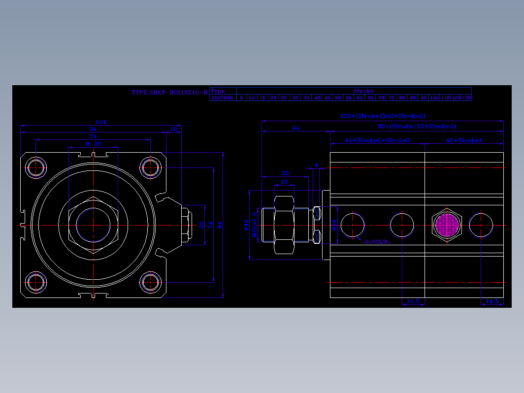 SDA气缸 83-SDAT-80-BZW