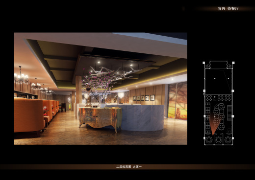 宜兴艺术茶餐厅咖啡厅施工图含效果图【DWG 5张JPG效果】缩略图