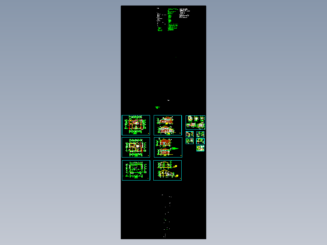 湖边别墅建筑全套图