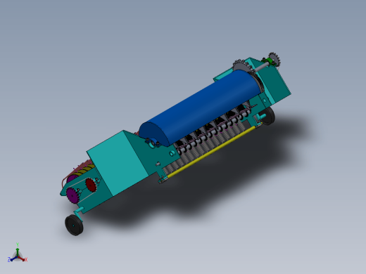 饲草打包机的设计及其三维造型【优秀农业用机械类+5张CAD图纸带solidworks三维】缩略图