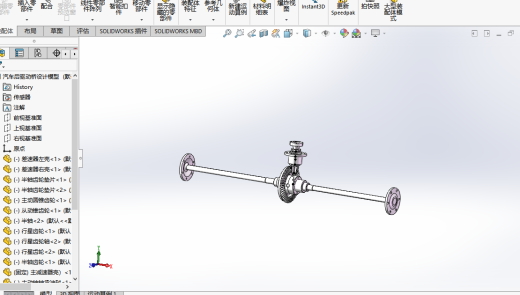 汽车后驱动桥设计三维SW2018带参+CAD