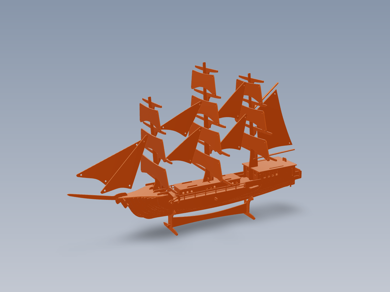 三桅帆船拼装模型