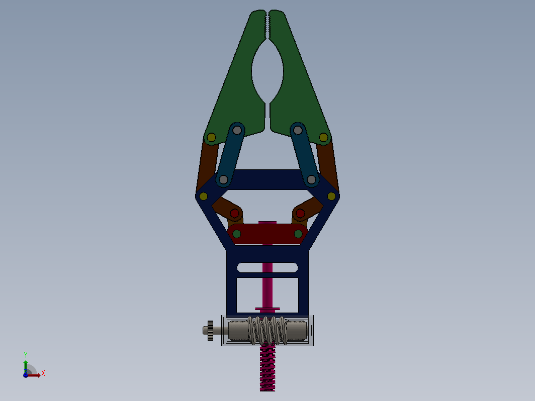 蜗轮蜗杆式机械手机械夹爪的设计（含仿真动画视频）
