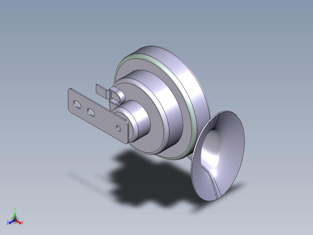 汽车喇叭三维