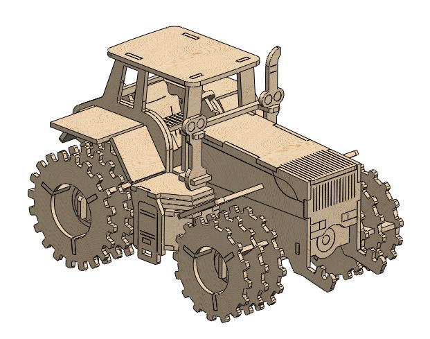 tractor拖拉机玩具激光切割拼装