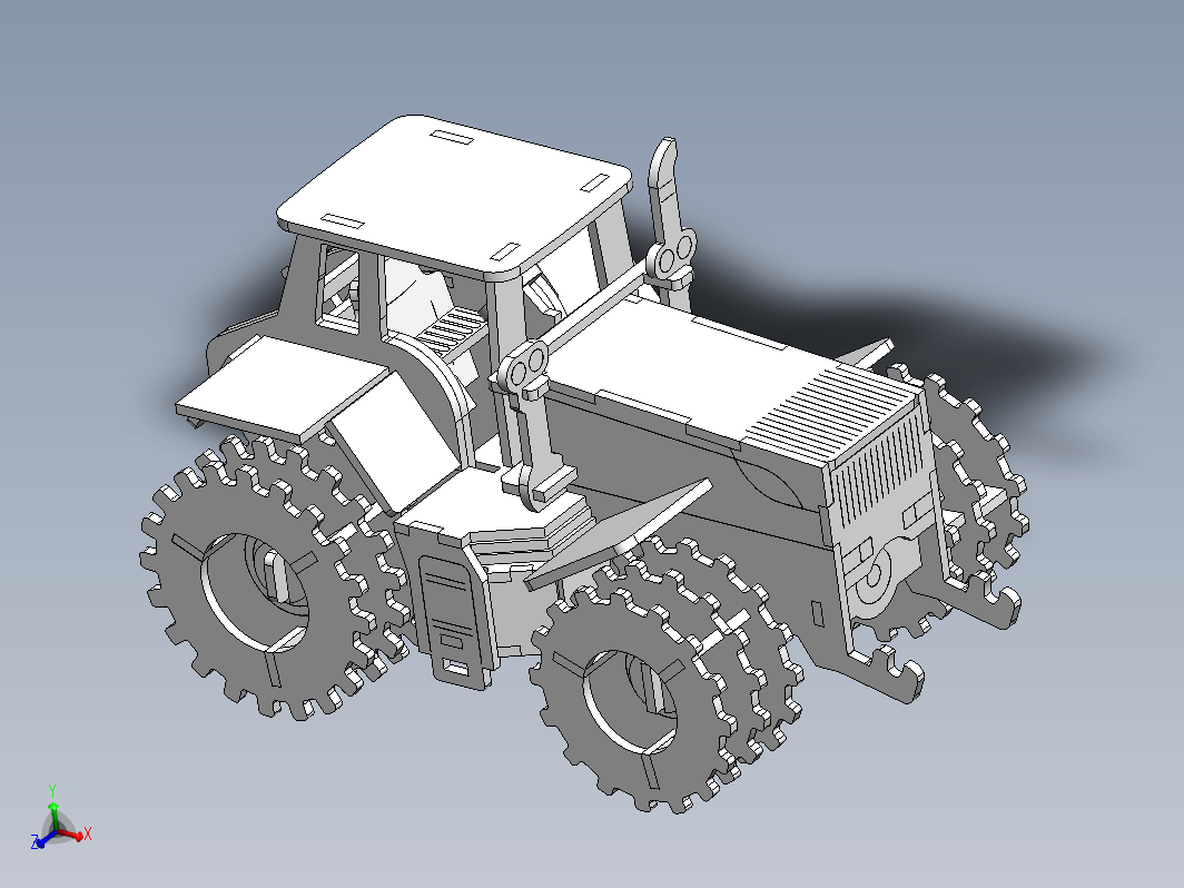 tractor拖拉机玩具激光切割拼装