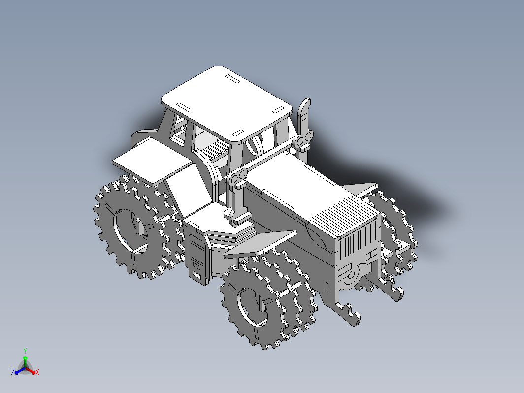 tractor拖拉机玩具激光切割拼装