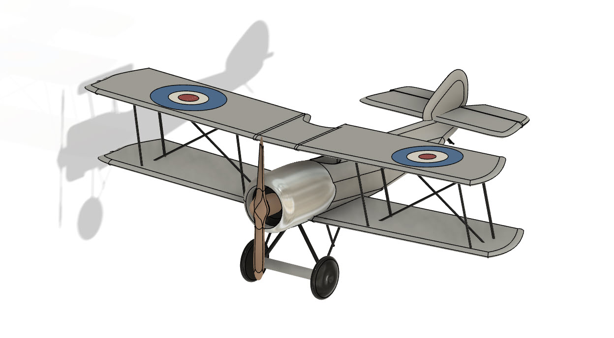 Sopwith Pup单座双翼战斗机简易模型