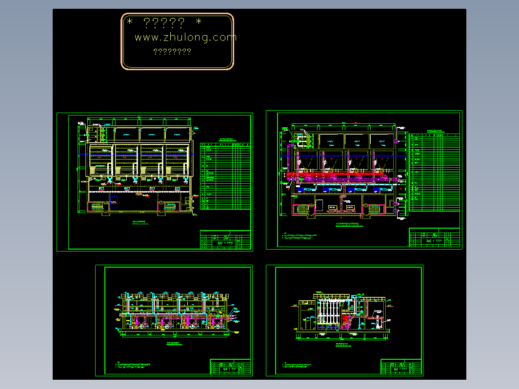污水处理厂BAF工艺安装cad图纸给排水dwg图