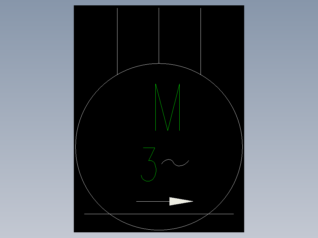 电气符号  三相直线异步电动机 (gb4728_8_2F.5)