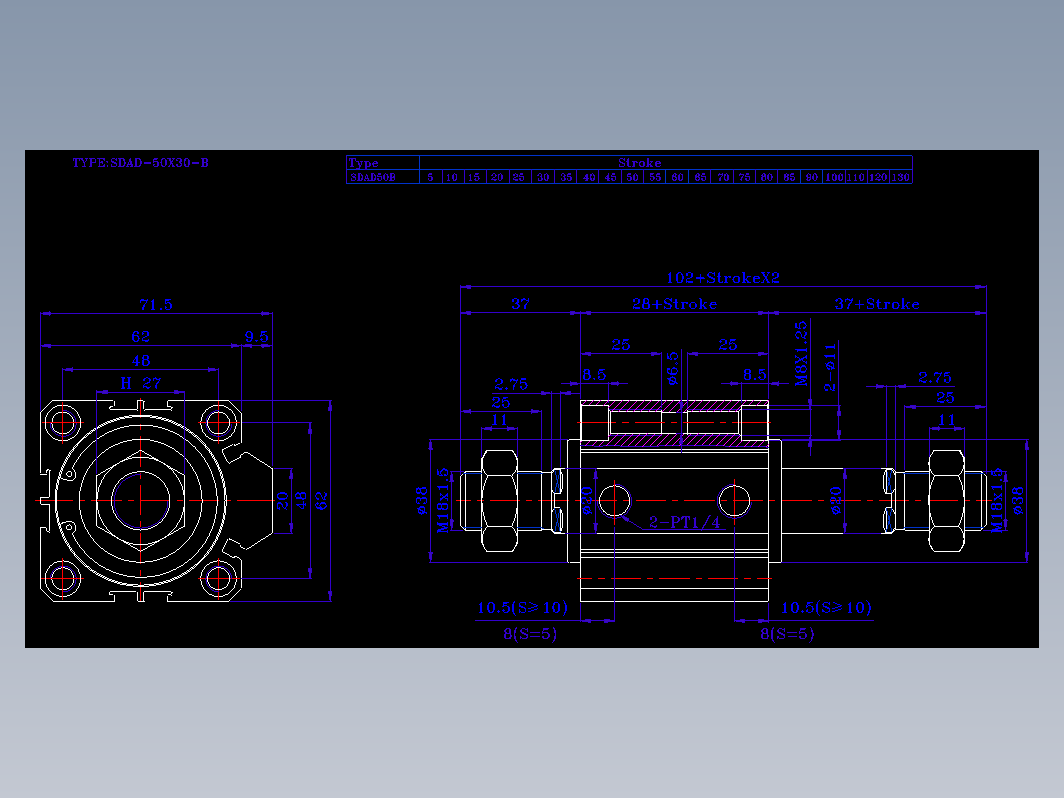 SDA气缸 83-SDAD-50-BZW