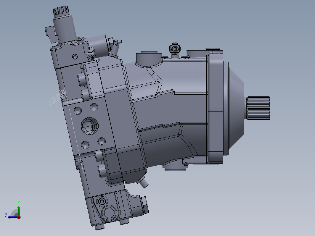 HM6V-115轴向柱塞变量马达设计三维SW2020带参+CAD+说明书