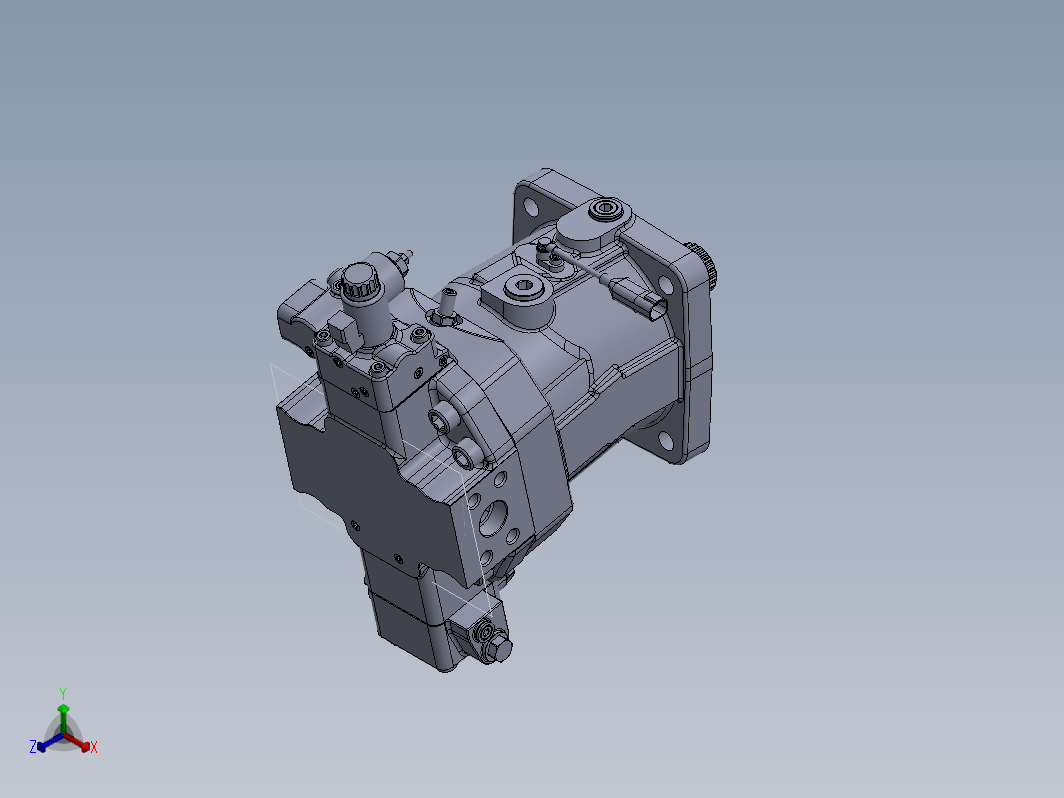 HM6V-115轴向柱塞变量马达设计三维SW2020带参+CAD+说明书