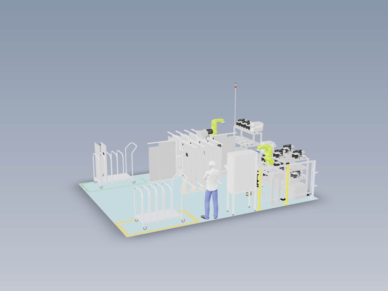 机器人生产线布局 Sticker Cell Layout