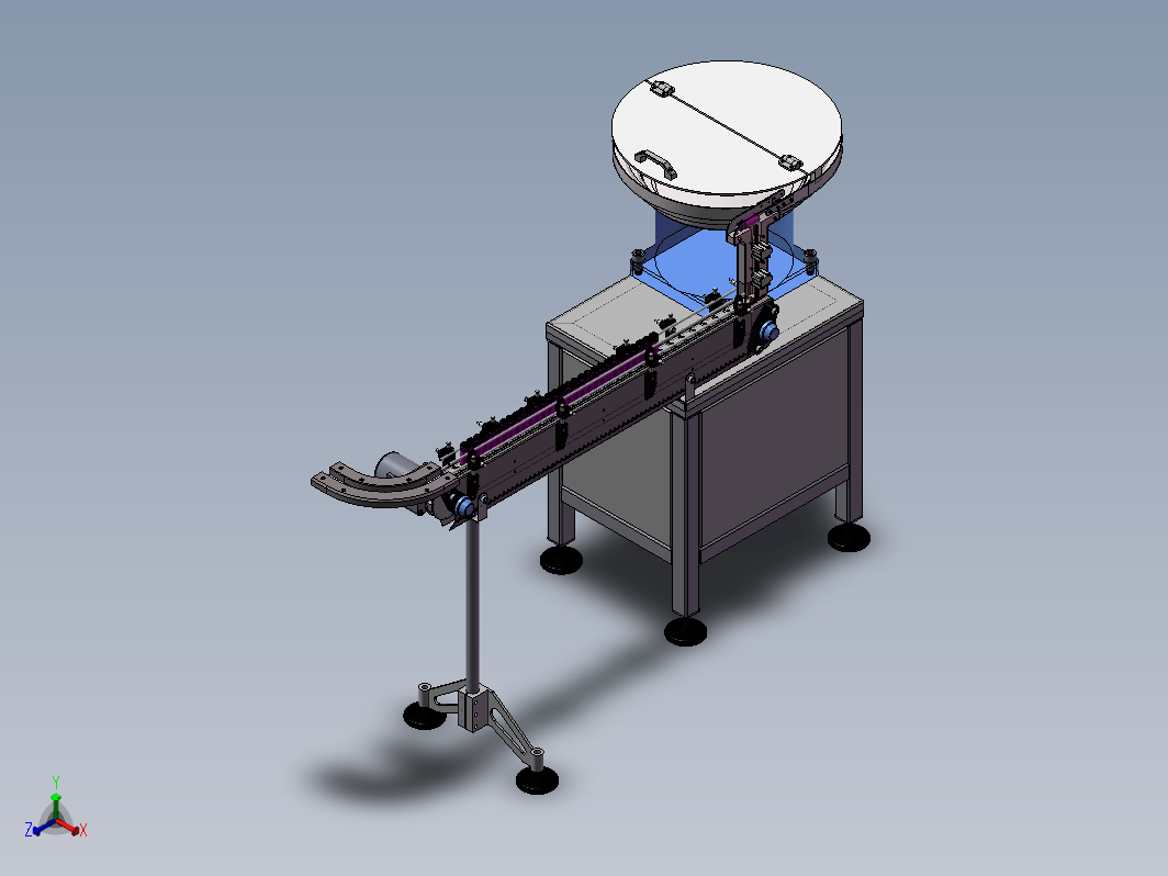 制药公司铝罐给料机3D模型