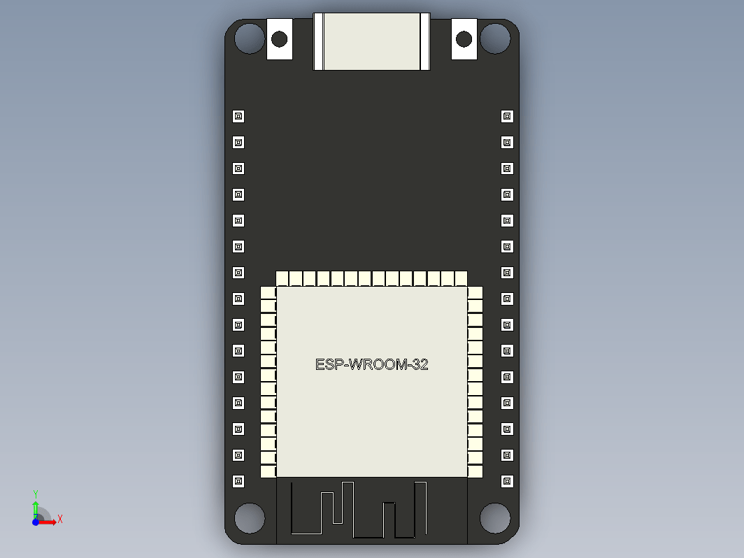 带支脚（无头和有头）的简单 ESP32 模型