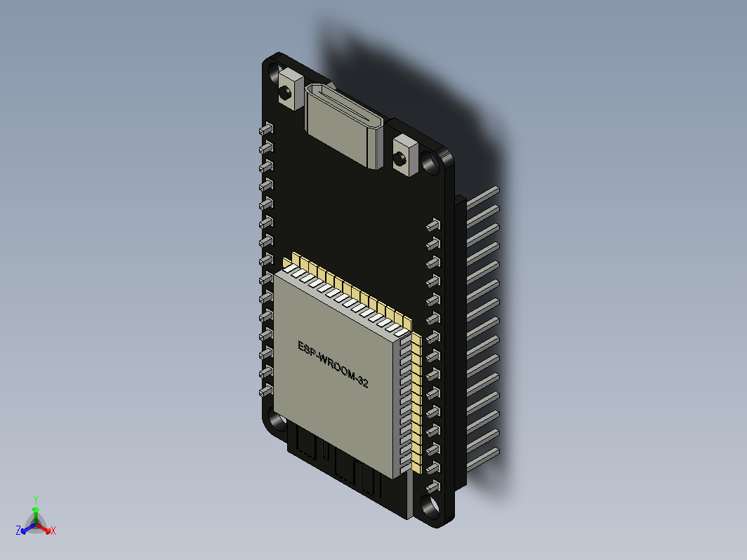 带支脚（无头和有头）的简单 ESP32 模型