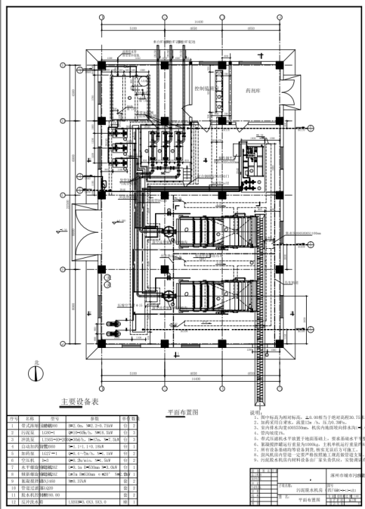 6万吨城市污水处理厂CASS工艺设计图纸CAD缩略图