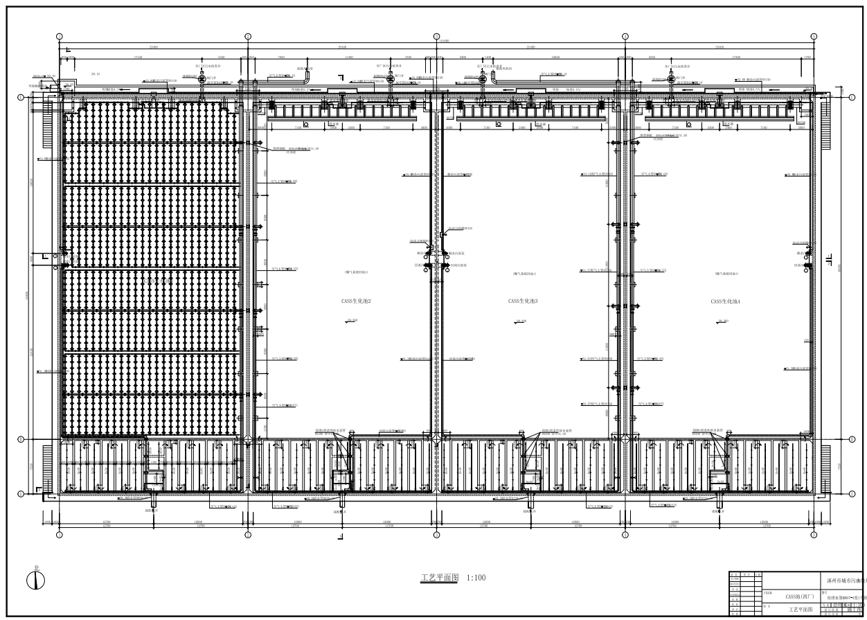 6万吨城市污水处理厂CASS工艺设计图纸CAD