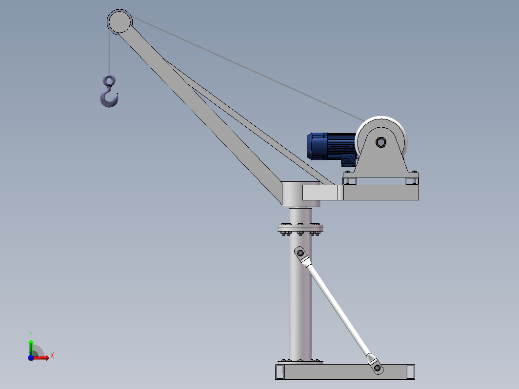 小型电动吊运装置设计三维SW2012带参+CAD+说明书