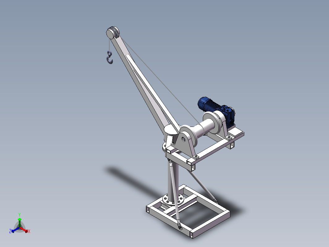 小型电动吊运装置设计三维SW2012带参+CAD+说明书