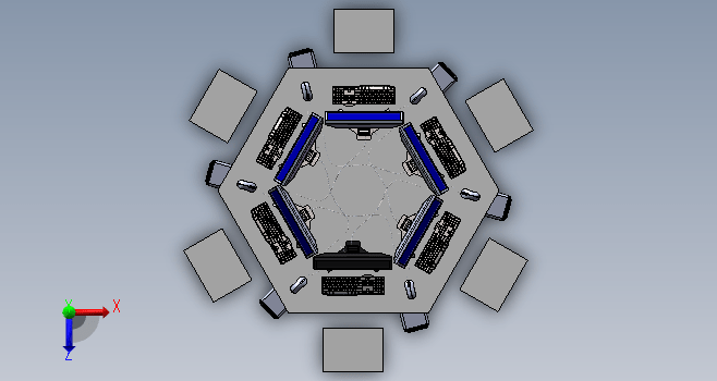 K9701-六座环形办公桌