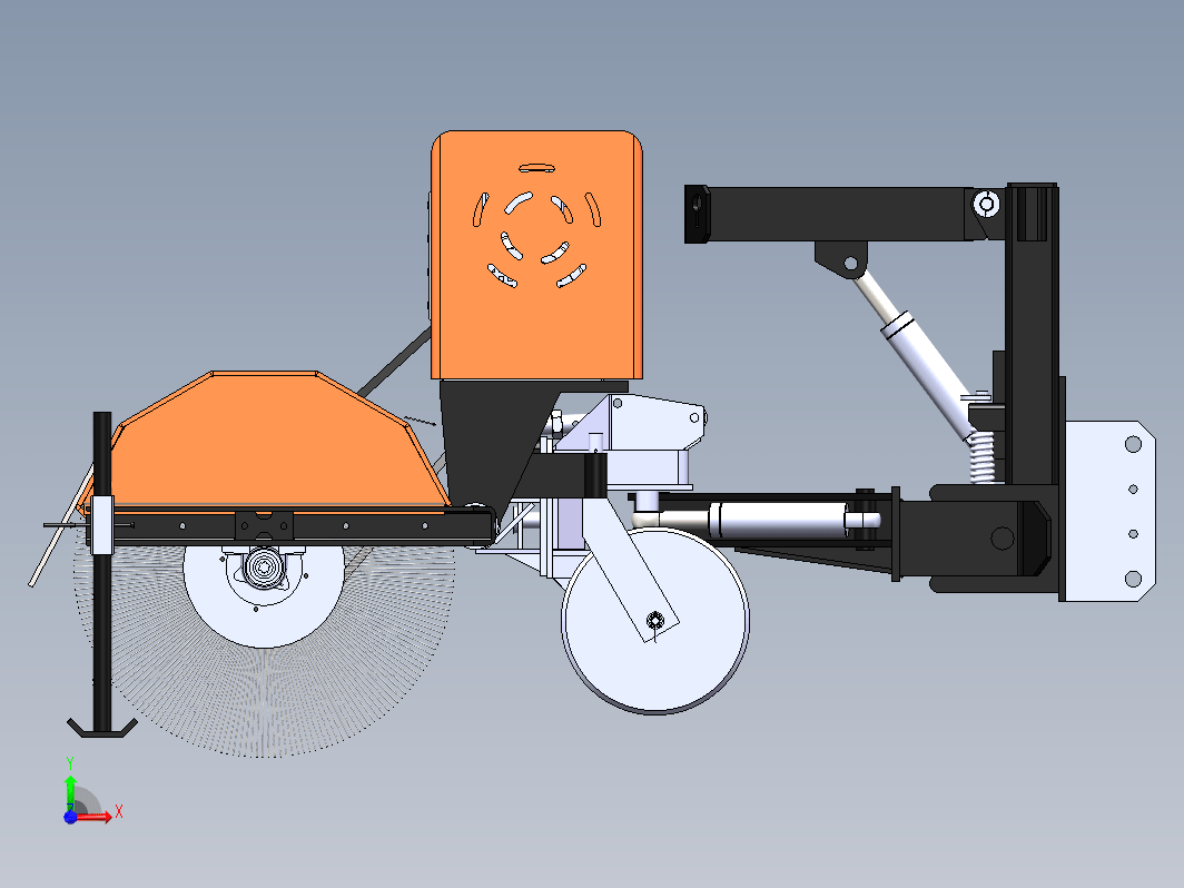 除雪车雪刷机构设计三维SW2016带参+CAD+说明书