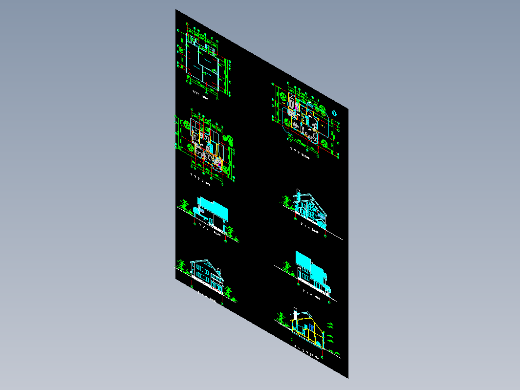 别墅排屋CAD-独立别墅户型2