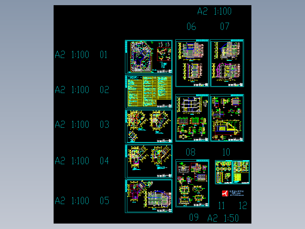 现代别墅建筑施工图及效果图