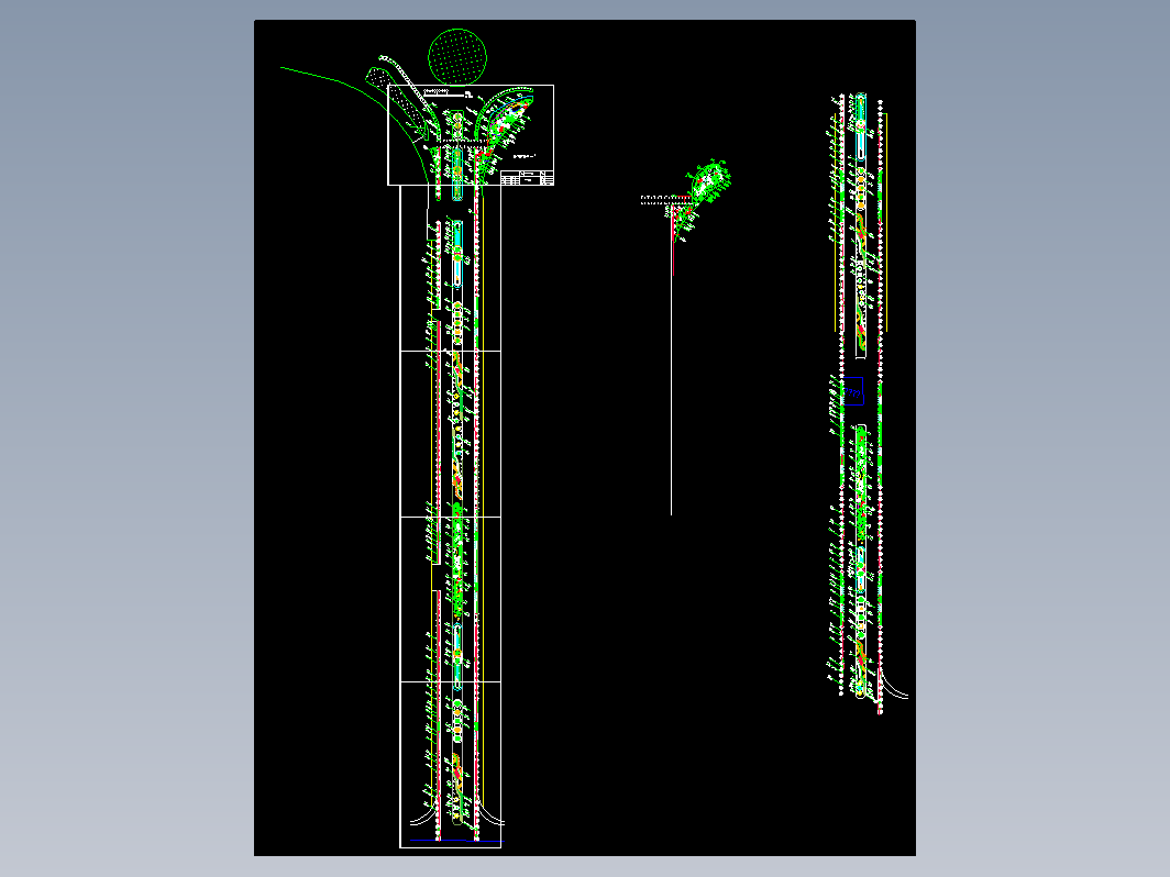 段道路景观绿化竣工图绿化平面施工图