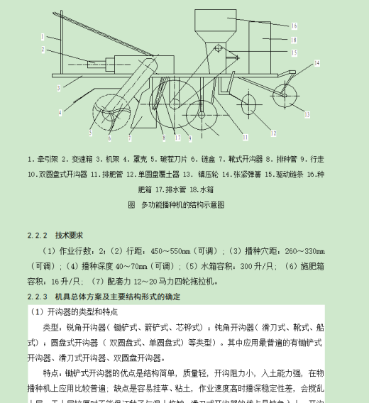 多功能播种机设计（主结构及撒水施肥部分）+CAD+说明书缩略图