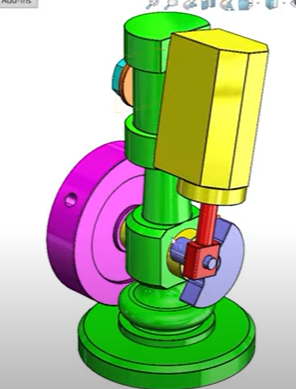 简易单缸摇摆式蒸汽机结构 Wobbler Steam Engine