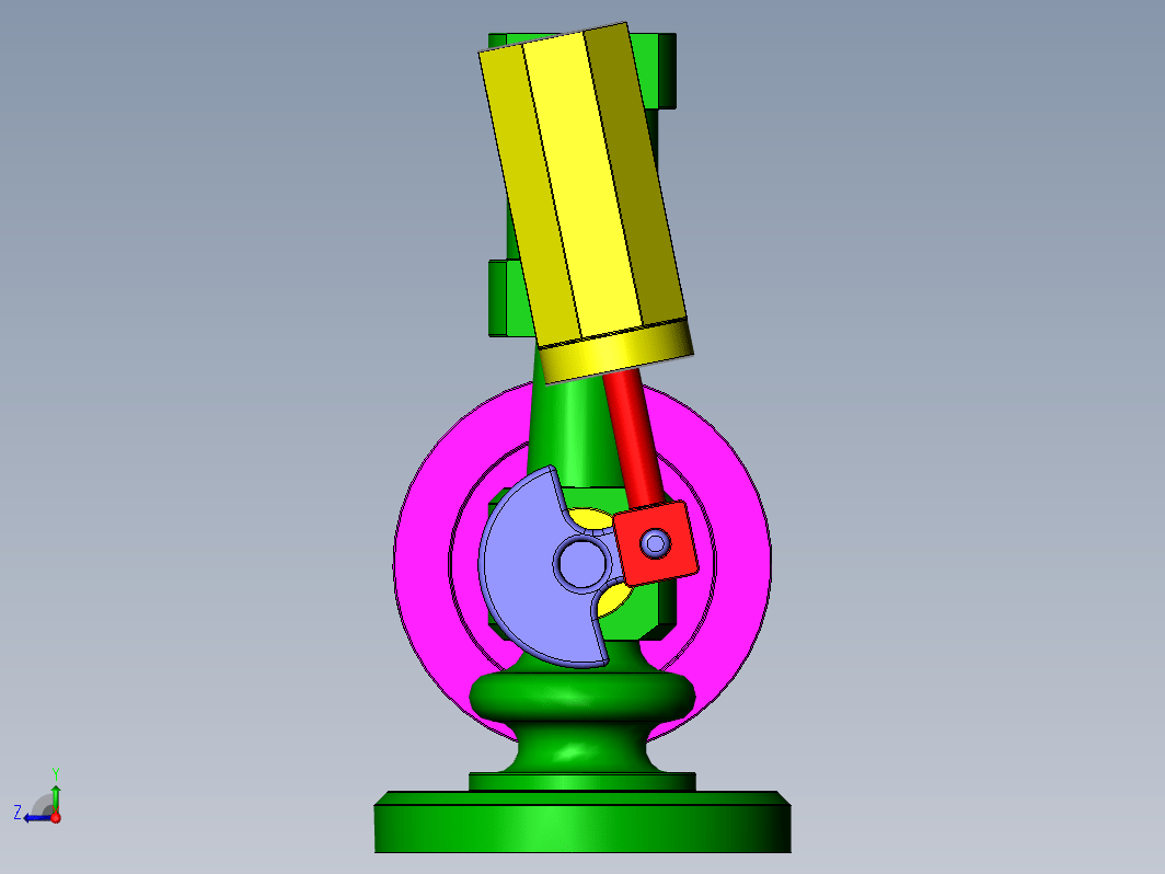 简易单缸摇摆式蒸汽机结构 Wobbler Steam Engine