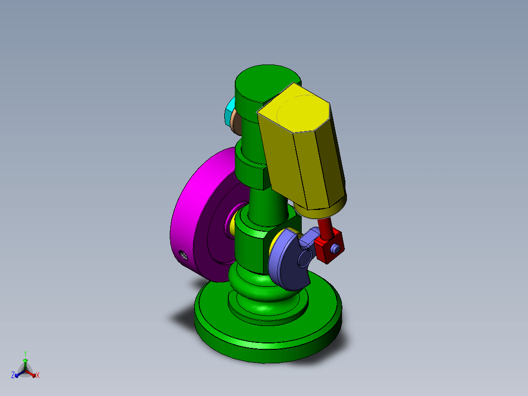 简易单缸摇摆式蒸汽机结构 Wobbler Steam Engine