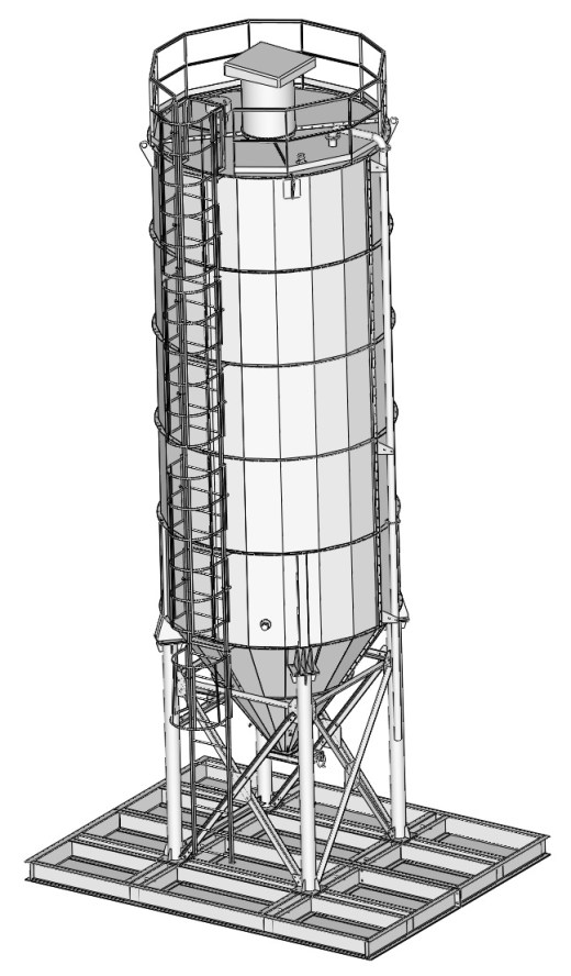 水泥储存筒仓结构 Cement storage silo