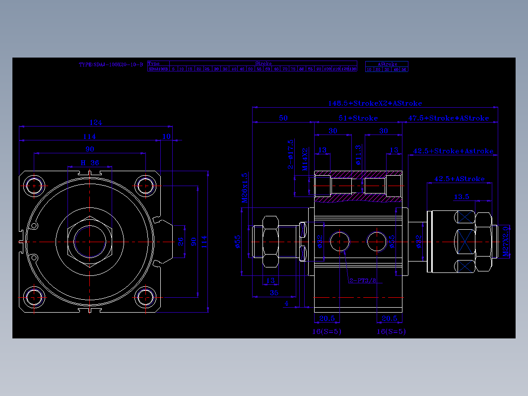 SDA气缸 83-SDAJ-100-BZW