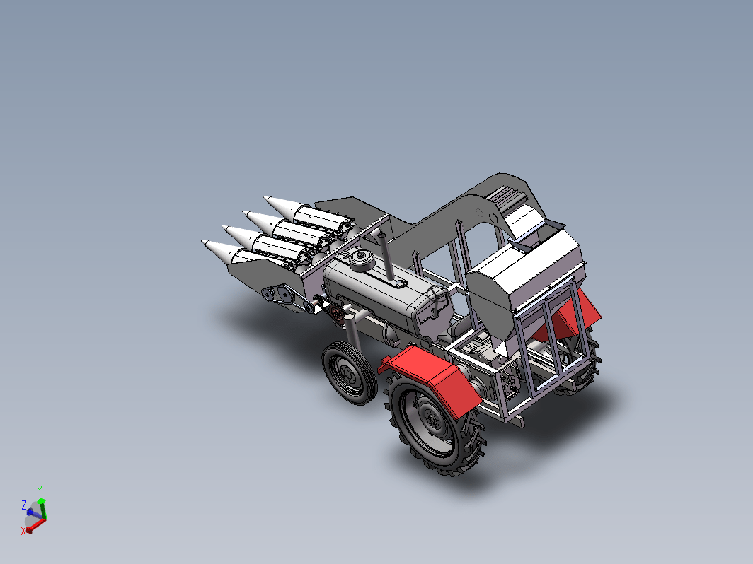 玉米收割机三维SW2015带参+CAD+说明书