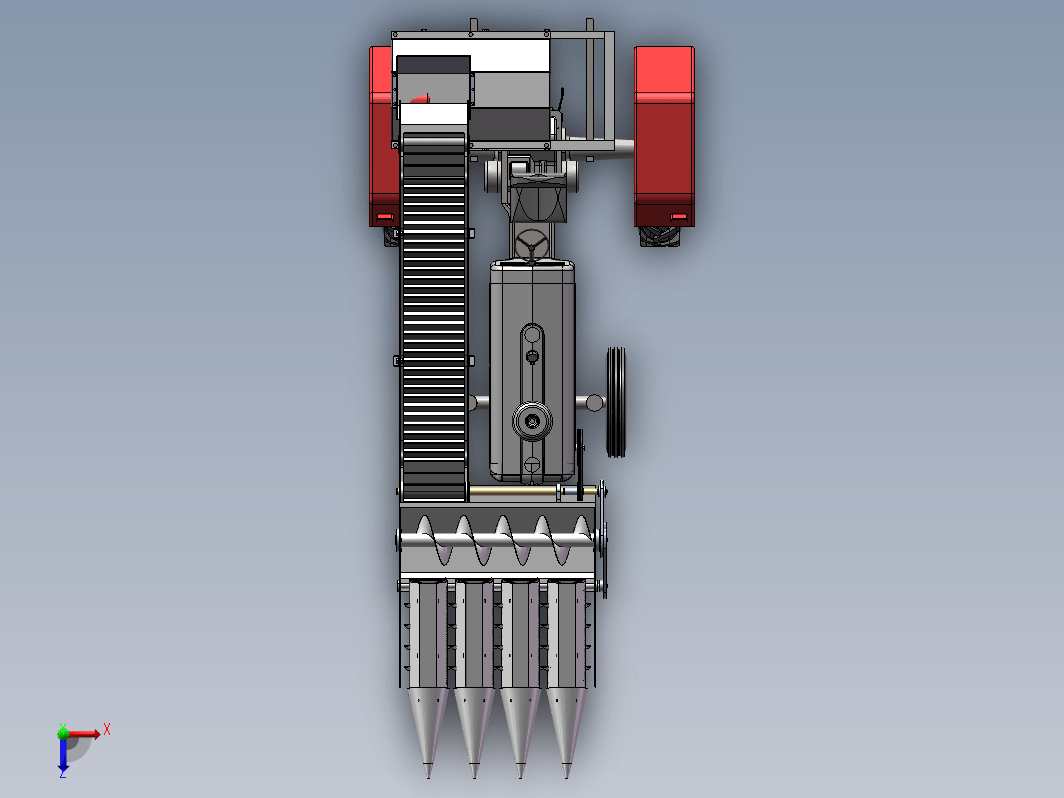 玉米收割机三维SW2015带参+CAD+说明书