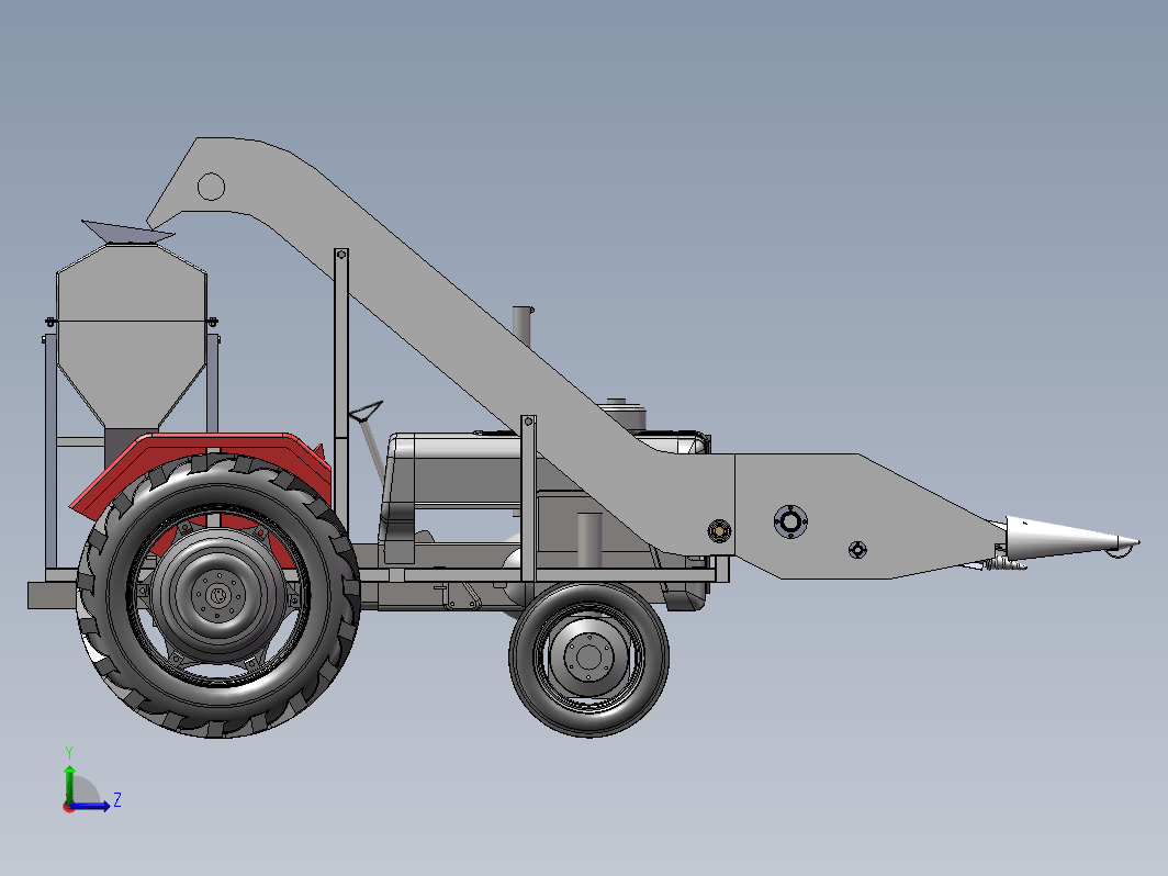 玉米收割机三维SW2015带参+CAD+说明书