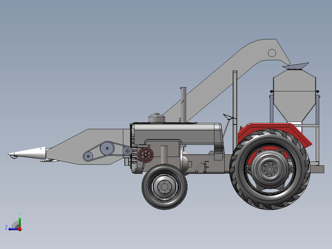 玉米收割机三维SW2015带参+CAD+说明书