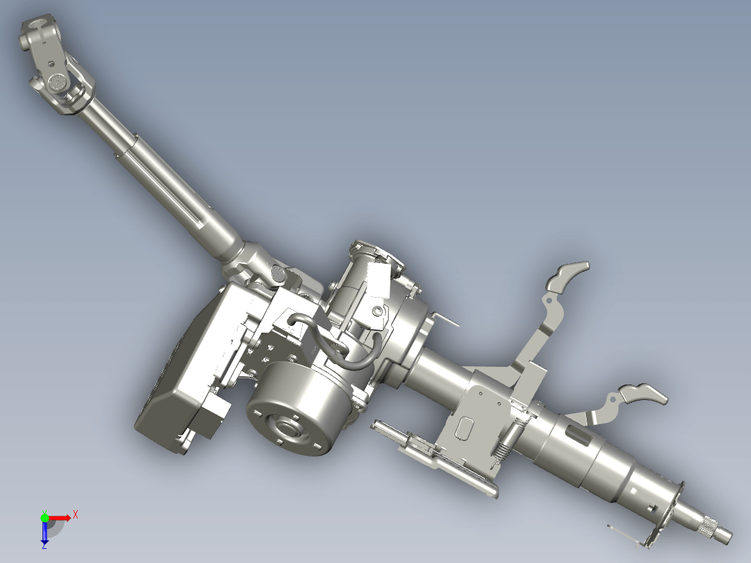 小车转向管柱带电机模型step格式