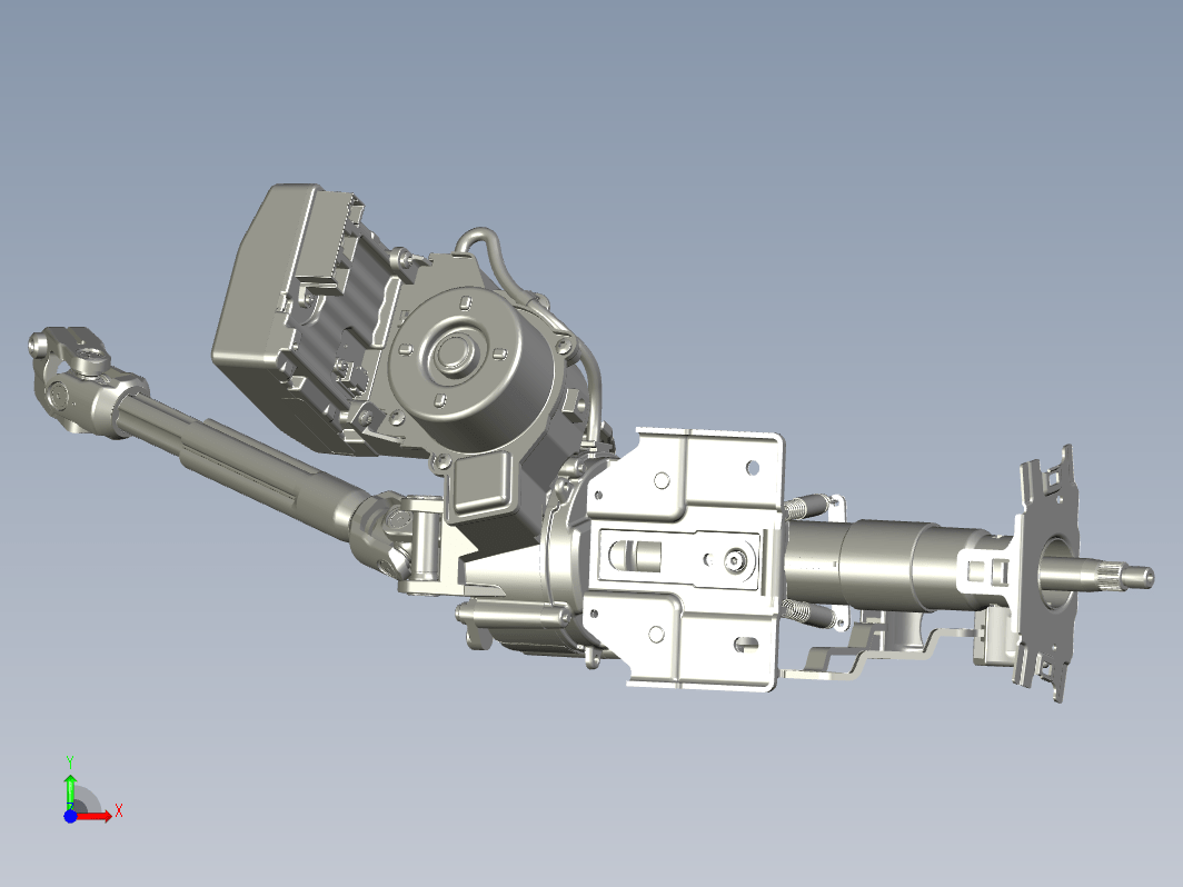 小车转向管柱带电机模型step格式