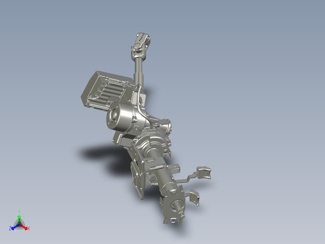 小车转向管柱带电机模型step格式